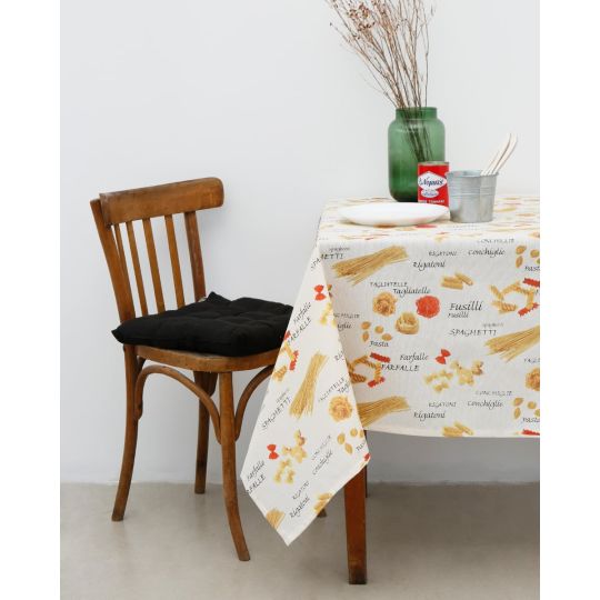 Τραπεζομάντηλο με Σχέδιο Ζυμαρικά Pasta Μπεζ