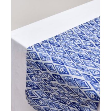 Τραβέρσα Λονέτα Σχέδιο Ρόμβοι Taranto 45x172cm Τραβέρσα (45x172cm) Μπλε - 