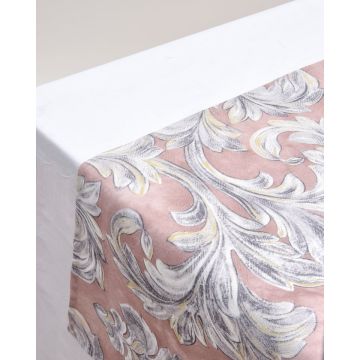 Τραβέρσα με Σχέδιο Φύλλα Prato 45x172cm Τραβέρσα (45x172cm) Σομόν - 