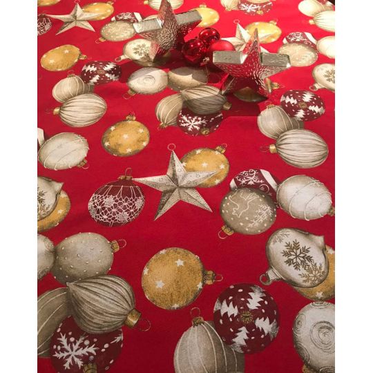 Ύφασμα Χριστουγεννιάτικο Σχέδιο Λονέτα Christmas Trinkets Φ280cm Multi