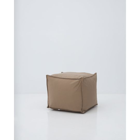 Μονόχρωμο Αδιάβροχο Πουφ Contract 50x50x60cm Λαδί