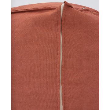 Μονόχρωμο Αδιάβροχο Πουφ Σχέδιο Ψάθα Oia 50x50x60cm Rust - 