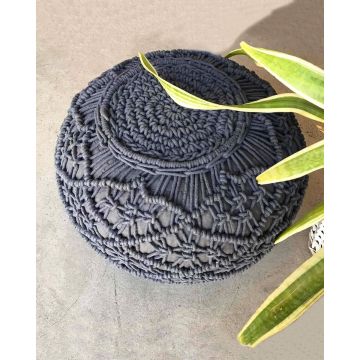 Βαμβακερό Χειροποίητο Πλεκτό Μακραμέ Πούφ Cuba Libre 50x30cm σε 5 Αποχρώσεις 30x50cm