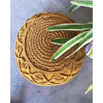 Βαμβακερό Χειροποίητο Πλεκτό Μακραμέ Πούφ Cuba Libre 50x30cm σε 5 Αποχρώσεις 30x50cm - 