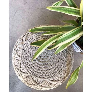 Βαμβακερό Χειροποίητο Πλεκτό Μακραμέ Πούφ Cuba Libre 50x30cm σε 5 Αποχρώσεις 30x50cm - 