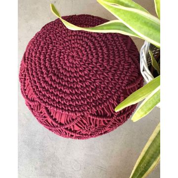 Βαμβακερό Χειροποίητο Πλεκτό Μακραμέ Πούφ Cuba Libre 50x30cm σε 5 Αποχρώσεις 30x50cm - 