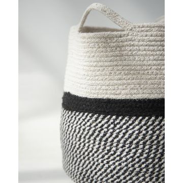 Δίχρωμο Καλάθι Βαμβακερό Πλεκτό Arlo 28x28cm Multi - 