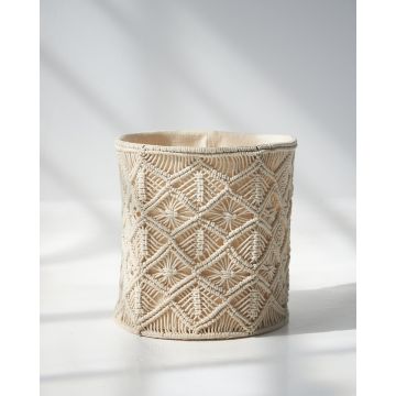Διακοσμητικό Boho Macrame Καλάθι Luna 2 Μεγέθη Μπεζ - 