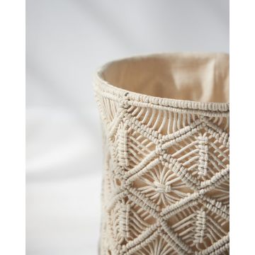 Διακοσμητικό Boho Macrame Καλάθι Luna 2 Μεγέθη Μπεζ - 
