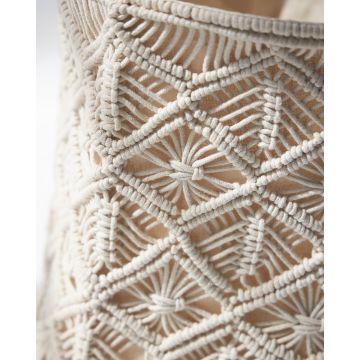 Διακοσμητικό Boho Macrame Καλάθι Luna 2 Μεγέθη Μπεζ - 