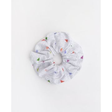 Scrunchies Λαστιχάκι Μαλλιών Triangles With Blue.  Μπλε