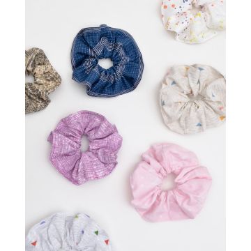 Scrunchies Λαστιχάκι Μαλλιών Triangles With Yellow Κίτρινο - 