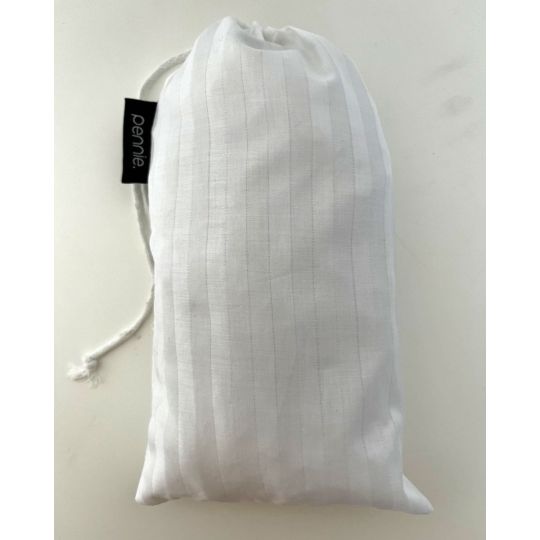 Βαμβακοσατέν Πουγκί Αποθήκευσης για Makeup, Accessories Ρίγα 1cm Sevenstars Άσπρο