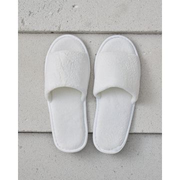 Ανοιχτές Βελουτέ Παντόφλες με Σκληρό Αντιολισθητικό Πάτο σε Πουγκί Zane2 One Size Άσπρο - 