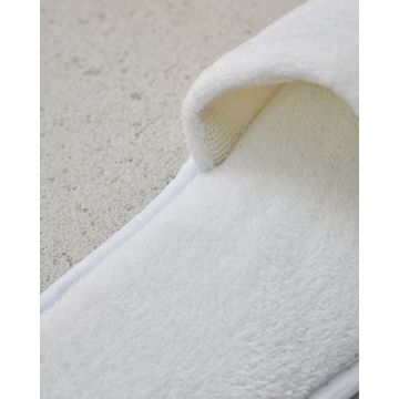 Ανοιχτές Βελουτέ Παντόφλες με Σκληρό Αντιολισθητικό Πάτο σε Πουγκί Zane2 One Size Άσπρο - 