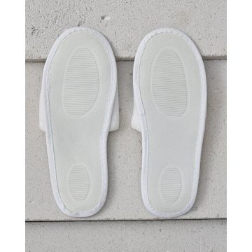 Ανοιχτές Βελουτέ Παντόφλες με Σκληρό Αντιολισθητικό Πάτο σε Πουγκί Zane2 One Size Άσπρο - 