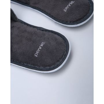 Βελουτέ Ανοιχτές Μπροστά Γκρι Παντόφλες Anthracite One Size Γκρι - 