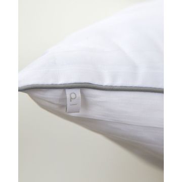 Μέτριο Μαξιλάρι Ύπνου με Γκρι Ρέλι Studio 50x70cm 50x70cm Άσπρο - 