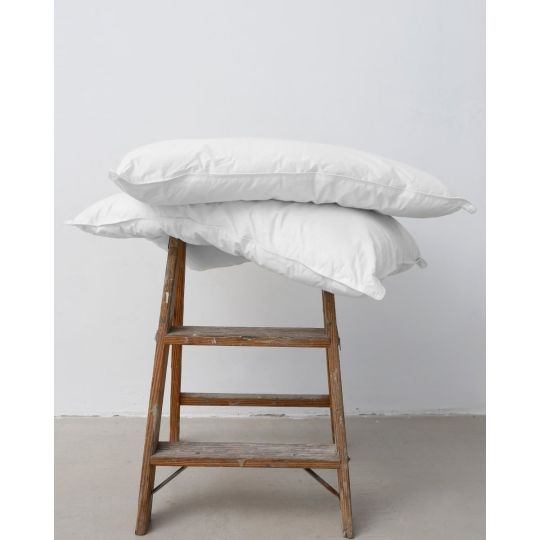 Μέτριο-Σκληρό Μάλλινο Μαξιλάρι Ύπνου Βαμβακερό Περκάλι Κάλυμμα Gramos 50x70cm 50x70 3cm Άσπρο