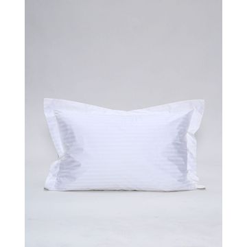 Λευκή Oxford Ξενοδοχειακή Μαξιλαροθήκη με Ρίγα 1cm Studio 52x72+5cm 52x72 5cm Άσπρο