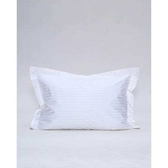 Λευκή Oxford Ξενοδοχειακή Μαξιλαροθήκη με Ρίγα 1cm Studio 52x72+5cm 52x72 5cm Άσπρο