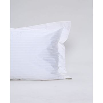 Λευκή Oxford Ξενοδοχειακή Μαξιλαροθήκη με Ρίγα 1cm Studio 52x72+5cm 52x72 5cm Άσπρο - 