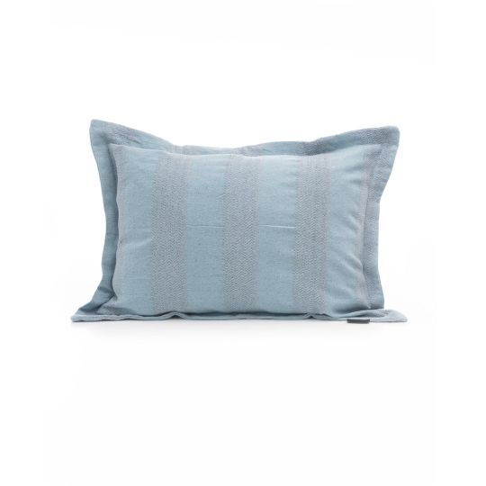 Βαμβακερή Oxford Blue Indigo Μαξιλαροθήκη 50x70+3cm 50x70 3cm Blue Indigo