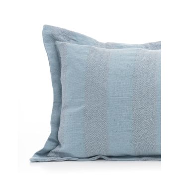 Βαμβακερή Oxford Blue Indigo Μαξιλαροθήκη 50x70+3cm 50x70 3cm Blue Indigo - 