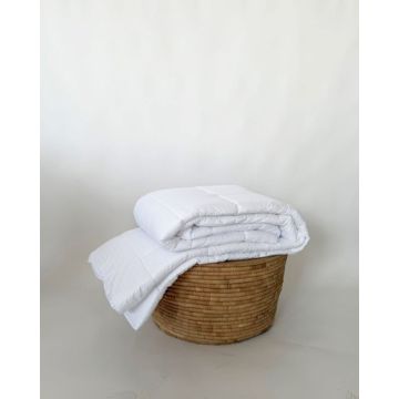 Microfiber Ξενοδοχειακό Λευκό Πάπλωμα με Ρίγα Point Stripe Άσπρο