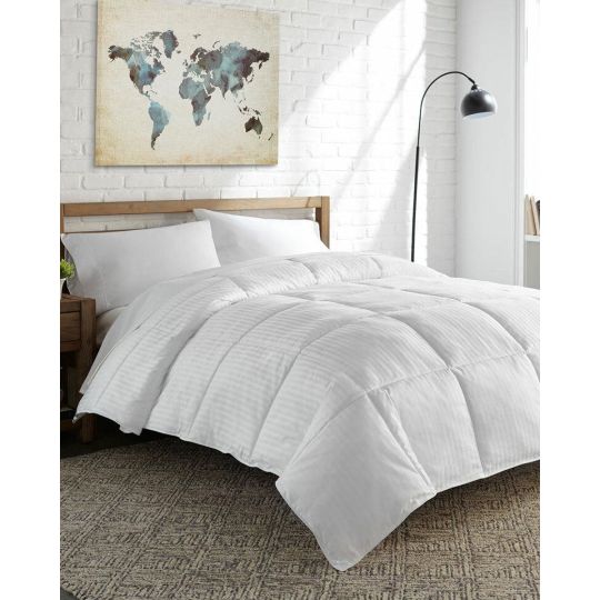 Λευκό Βαμβακοσατέν Πάπλωμα με Πουπουλένια Αίσθηση Zygos Άσπρο