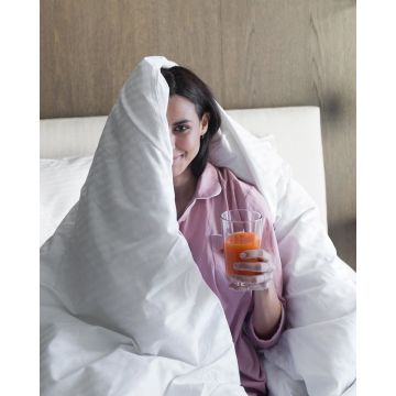 Παπλωματοθήκη Redon με σατινόριγο σχέδιο Άσπρο - 