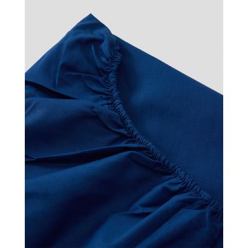 Βαμβακερό Blue Navy Σεντόνι με Λάστιχο Zonar Υπέρδιπλη (160x200+35cm) Μπλε Navy - 