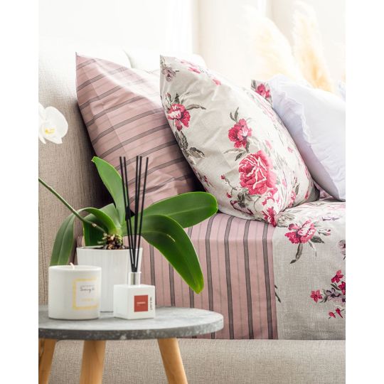 Βαμβακερό Φλοράλ Πανωσέντονο Camellia σε 2 Αποχρώσεις