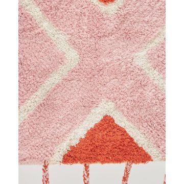 Βαμβακερό Χαλί Αργαλειού με Κρόσσι Isha 3 Διαστάσεις - 