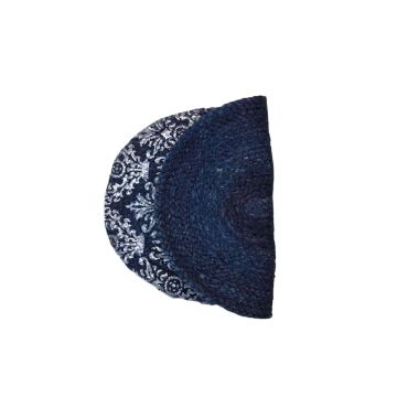 Ψάθα Πλεκτό Οικολογικό Οβάλ Χαλί Εισόδου Γιούτα Gimlet Design 9 40x60cm 40x60cm Μπλε - 