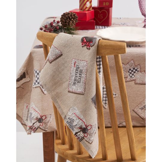 Πετσέτα Φαγητού Λονέτα Christmas Ornaments 48x48cm 48x48cm Μπεζ