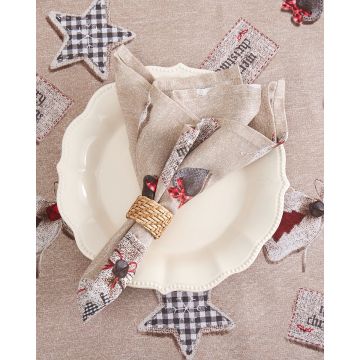 Πετσέτα Φαγητού Λονέτα Christmas Ornaments 48x48cm 48x48cm Μπεζ - 