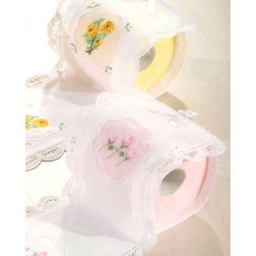 Χριστουγεννιάτικη Υφασμάτινη Θήκη Ρολού Υγείας 2 Τεμ Εκρού - 