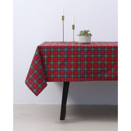 Τραπεζομάντηλο Scot με καρώ σχέδιο Κόκκινο