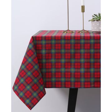 Τραπεζομάντηλο Scot με καρώ σχέδιο Κόκκινο - 