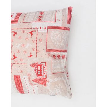 Μαξιλαροθήκη Λονέτα Vintage Christmas σε 2 Διαστάσεις Multi - 