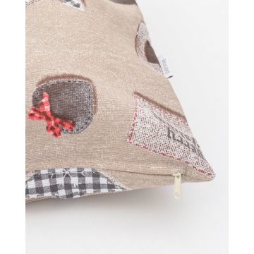 Μαξιλαροθήκη Λονέτα Christmas Ornaments σε 2 Διαστάσεις Μπεζ - 