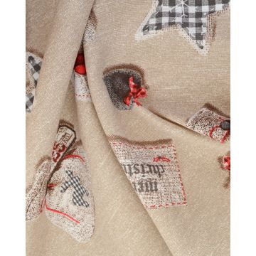 Μαξιλαροθήκη Λονέτα Christmas Ornaments σε 2 Διαστάσεις Μπεζ - 