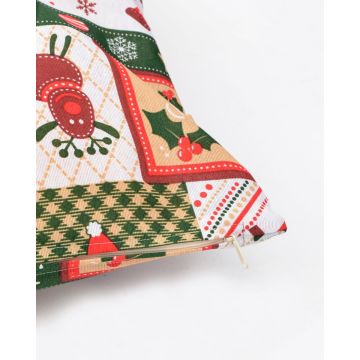 Μαξιλαροθήκη Λονέτα Joyful Christmas σε 2 Διαστάσεις Γκρι απαλό - 