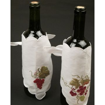 Γιλέκο μπουκαλιού Miniature 12 με χειροποίητο σχέδιο σταφύλια One Size Άσπρο - 