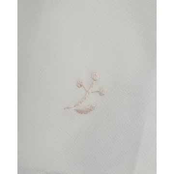 Σετ πετσέτες φαγητού με κέντημα λουλουδάκι και γλώσσα στο τελείωμα 42x42cm Εκρού - 