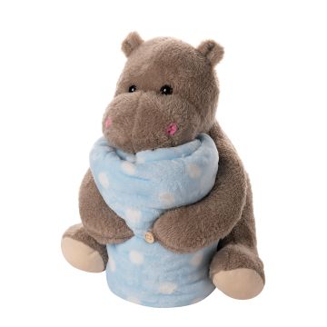 Silk Fashion ΒΕΒΕ FLANNEL ΚΟΥΒΕΡΤΑΚΙ (80cm x 120cm) ιπποπόταμος σιέλ