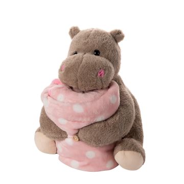 Silk Fashion ΒΕΒΕ FLANNEL ΚΟΥΒΕΡΤΑΚΙ (80cm x 120cm) ιπποπόταμος ρόζ