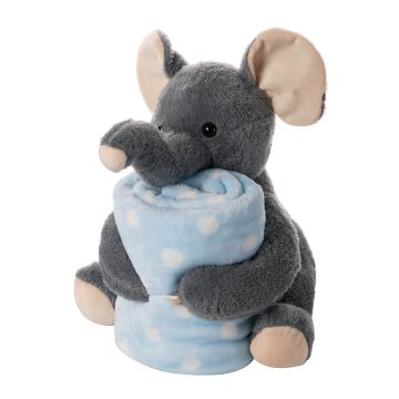 Silk Fashion ΒΕΒΕ FLANNEL ΚΟΥΒΕΡΤΑΚΙ (80cm x 120cm) γκρί ελεφαντάκι σιέλ