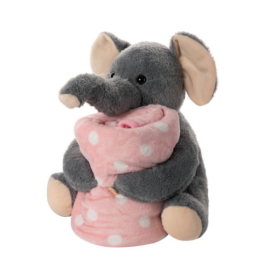 Silk Fashion ΒΕΒΕ FLANNEL ΚΟΥΒΕΡΤΑΚΙ (80cm x 120cm) γκρί ελεφαντάκι ρόζ